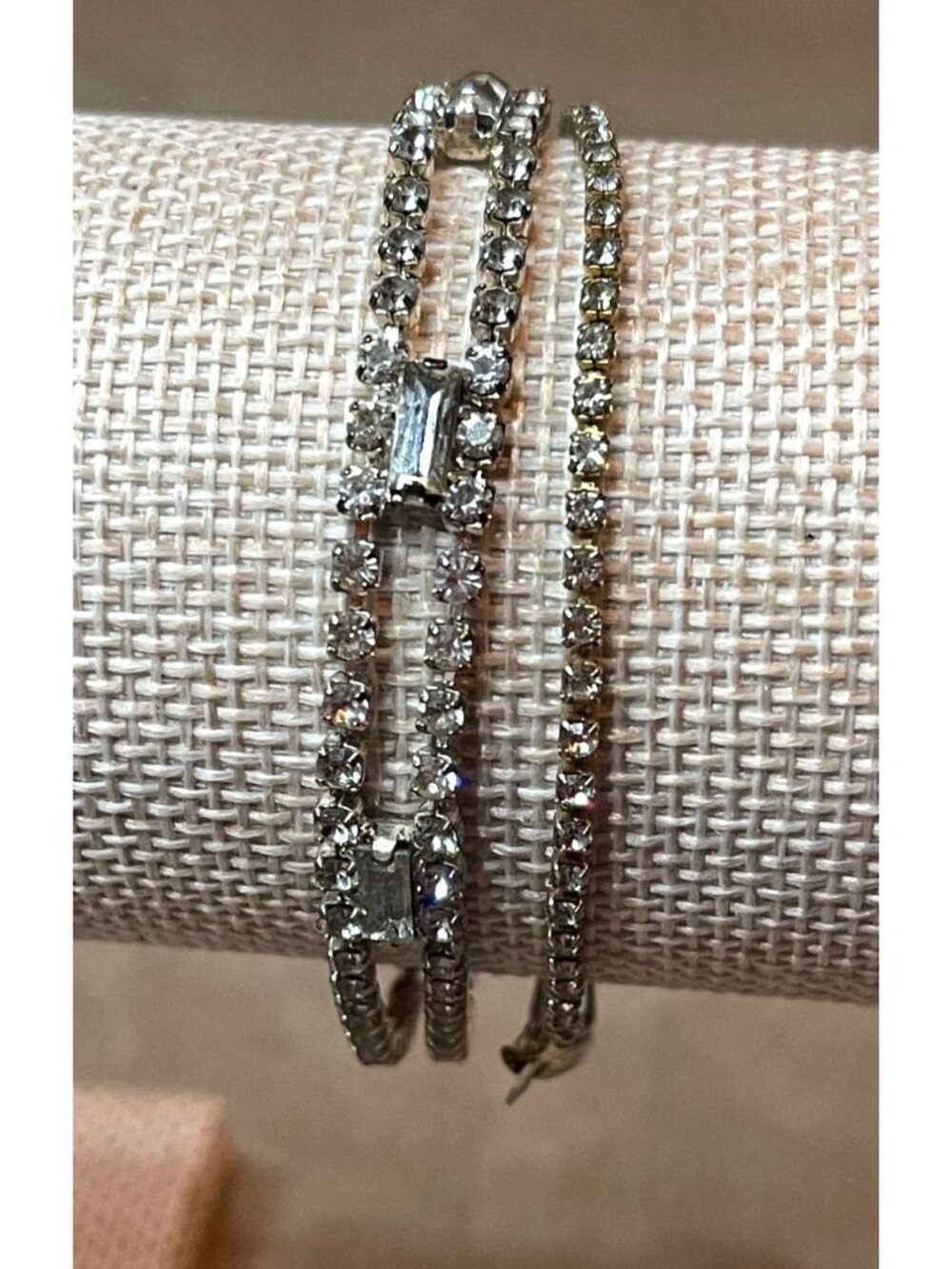 Vintage 50s & 80s Rhinestone Tennis Bracelet Lot